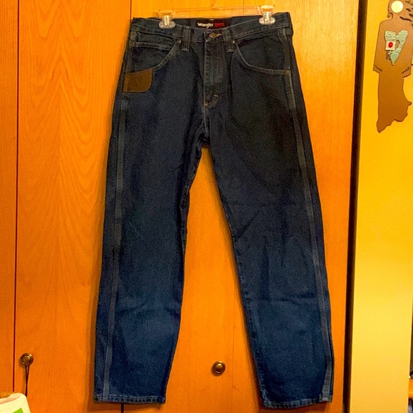 Wrangler Riggs MEN like new 33 x 31 heavy duty work wear denim blue jeans EUC - Picture 7 of 14